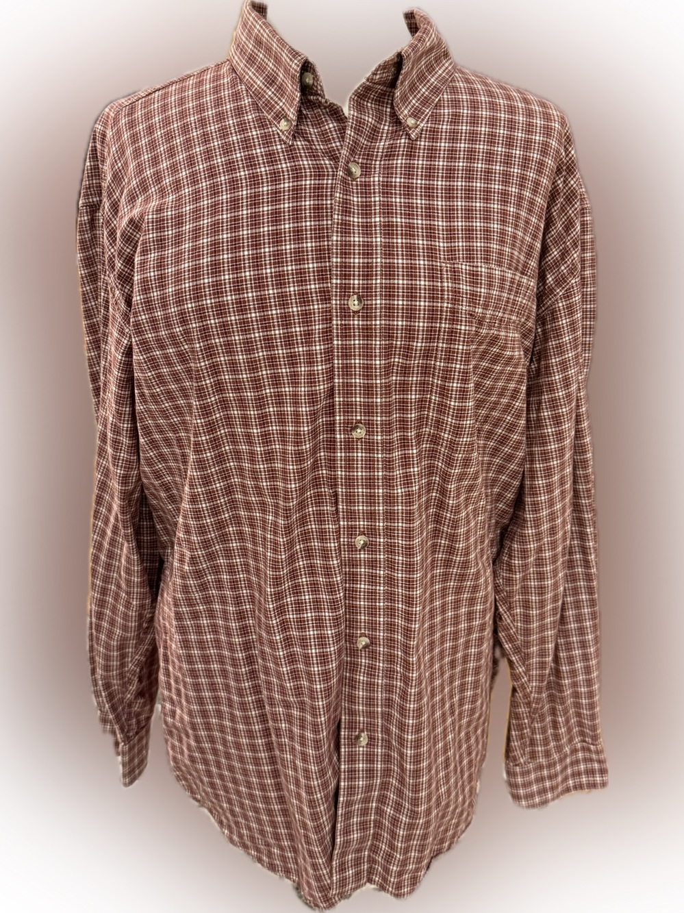 RedHead Men's Plaid Button-Down Shirt - Brown & White